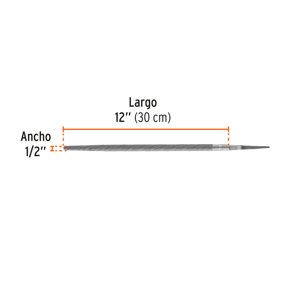 Lima redonda bastarda 12', Truper Caja con 6, 15193