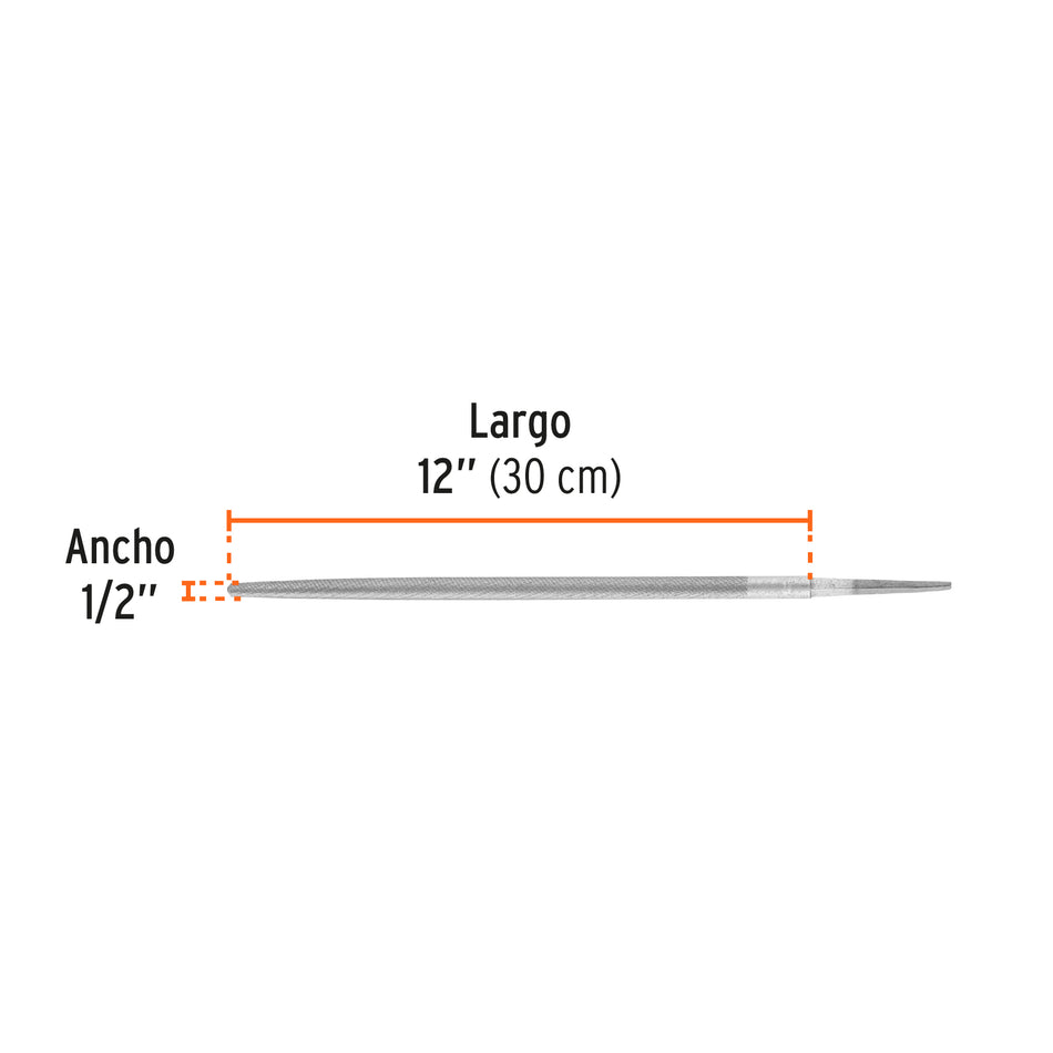 Lima redonda muza 12', Truper Caja con 6, 15201