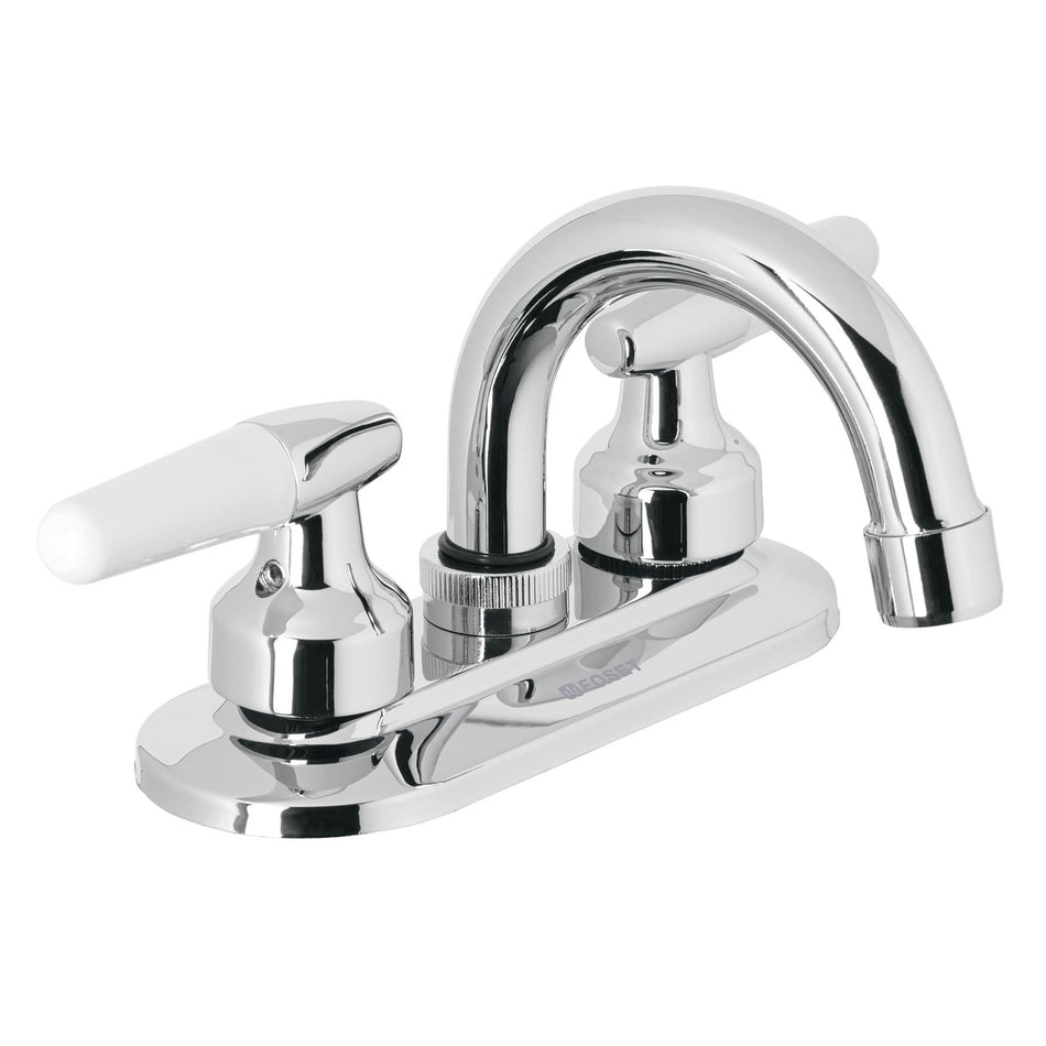 Mezcladora 4' para lavabo, cuello curvo, manerales cono Caja con 2, 49204