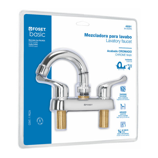 Mezcladora manerales palanca cuello curvo para lavabo, Basic Caja con 2, 49591