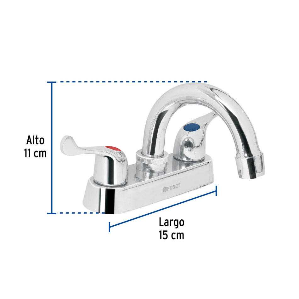 Mezcladora 4' para lavabo, cuello curvo, manerales palanca Caja con 2, 49279