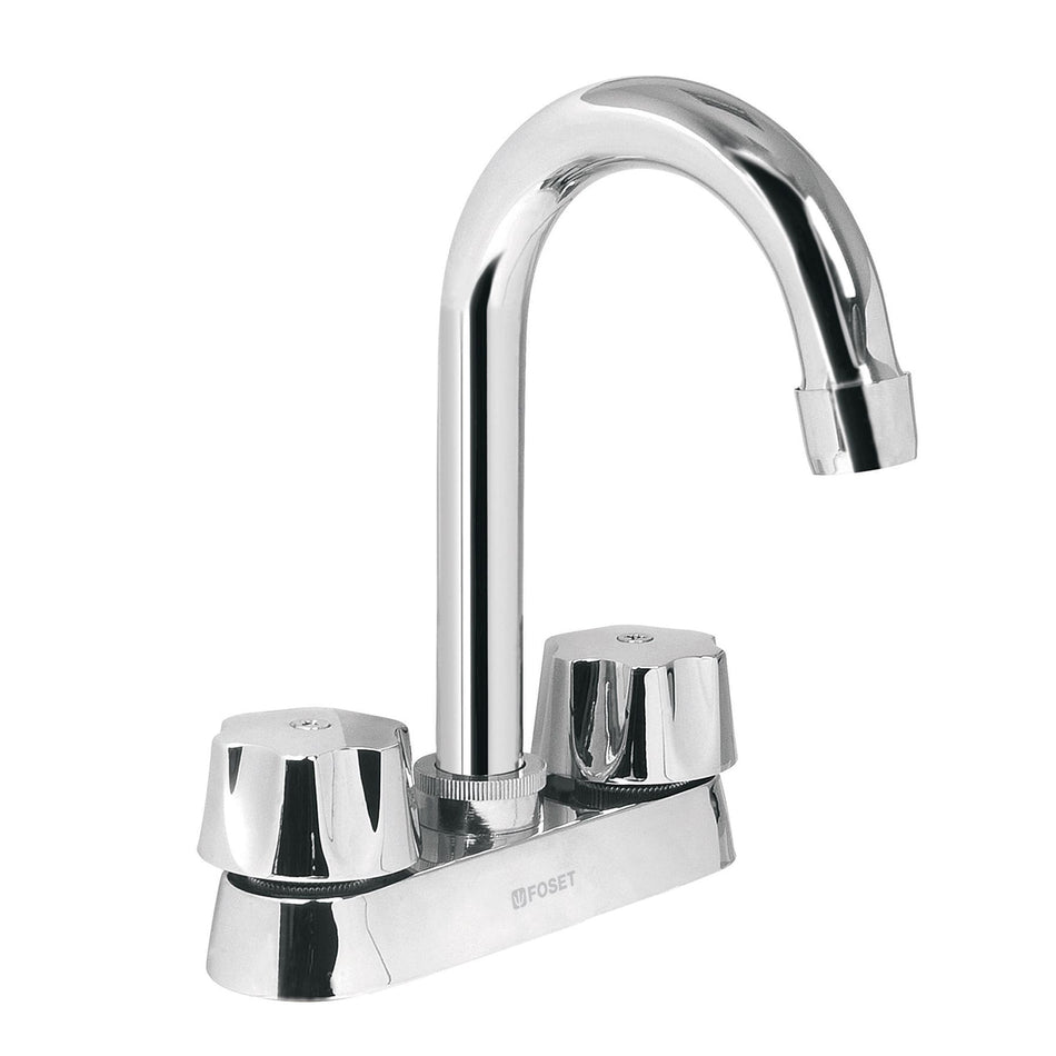 Mezcladora 4' para lavabo, cuello bar, cartucho cerámico Caja con 2, 49275