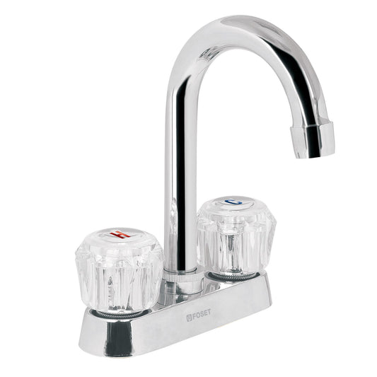 Mezcladora 4' para lavabo, cuello bar, manerales de acrílico Caja con 2, 49277