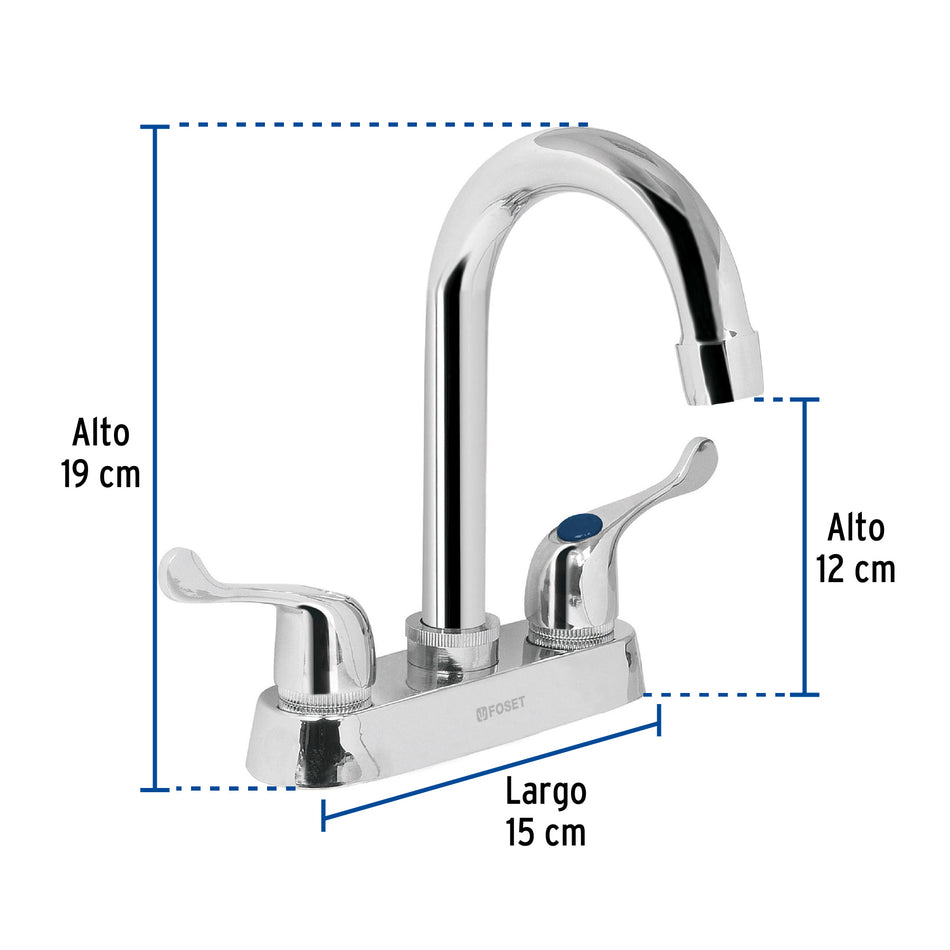 Mezcladora 4' para lavabo, cuello bar, manerales palanca Caja con 2, 49280
