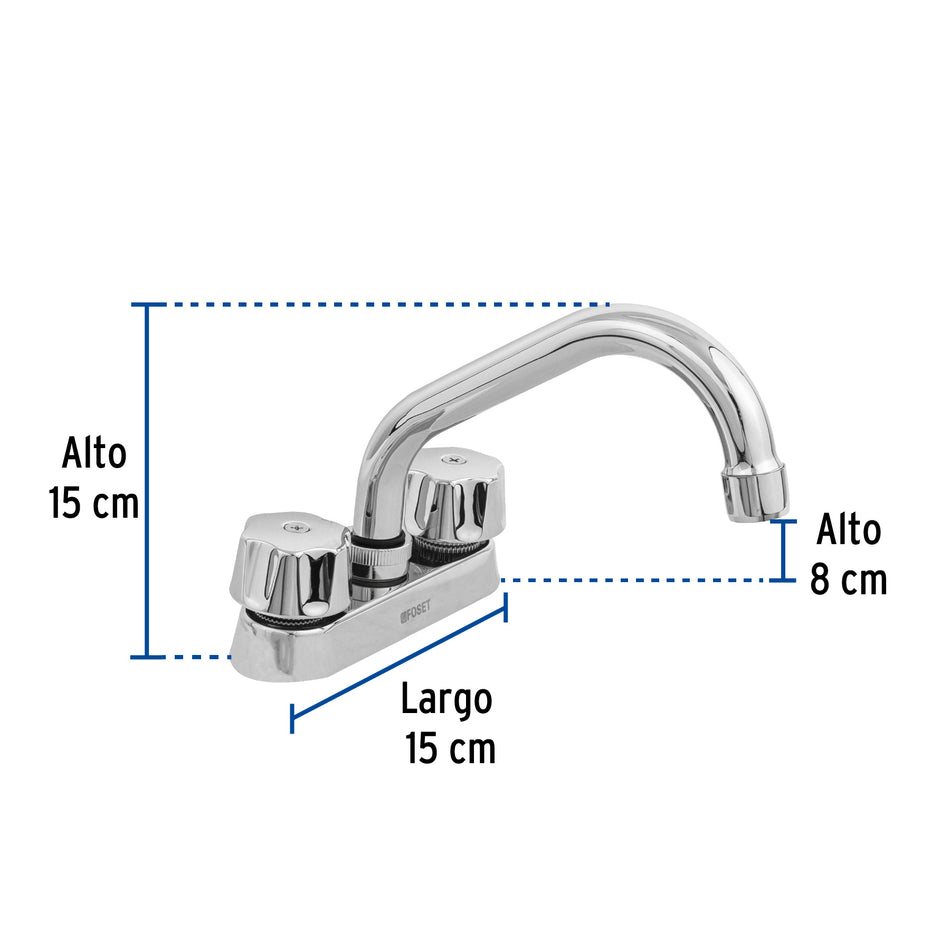 Mezcladora 4' para lavabo, tubular, cartucho compresión Caja con 2, 47684