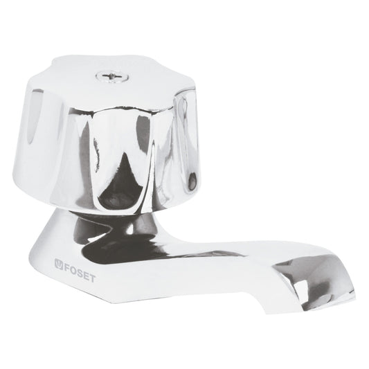 Llave individual para lavabo, maneral metálico, Foset Basic Caja con 2, 49229