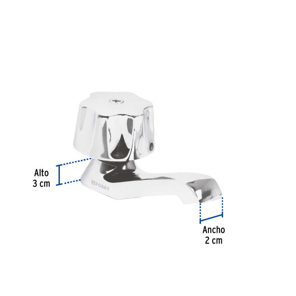 Llave individual para lavabo, maneral metálico, Foset Basic Caja con 2, 49229