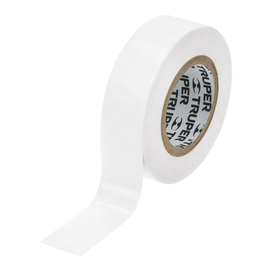 Cinta de aislar de 9 m x 19 mm, blanca, Truper Caja con 8, 13515