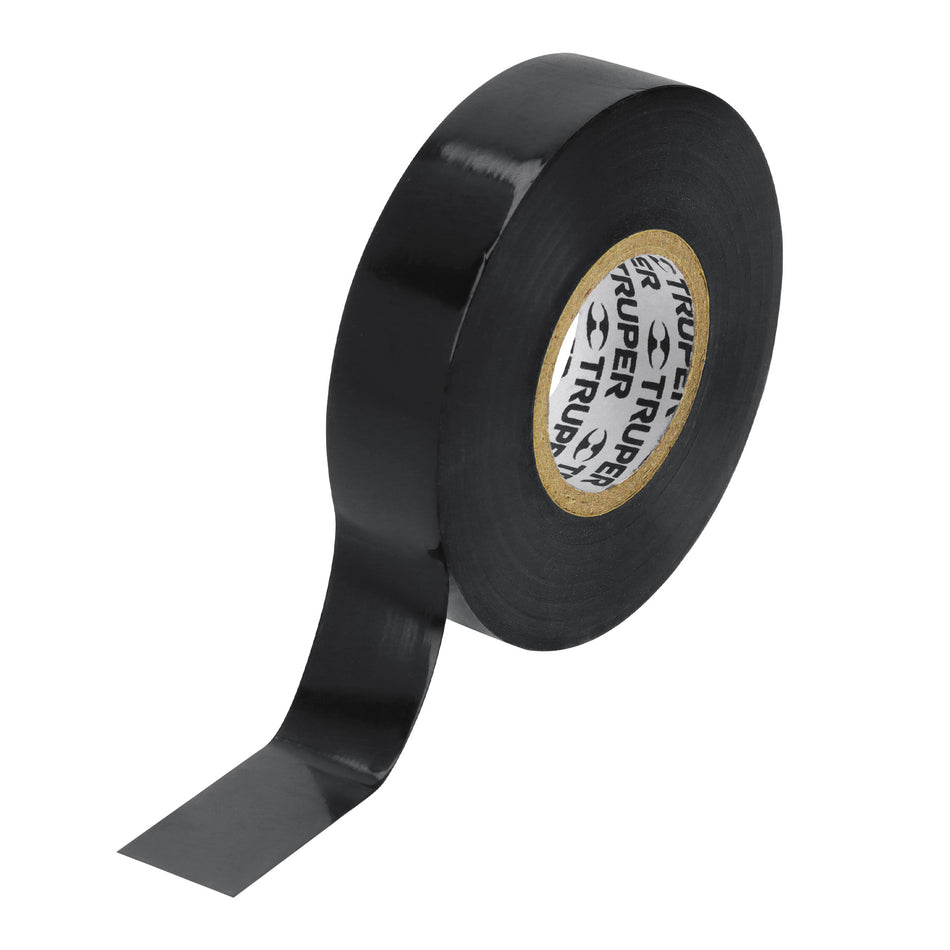 Cinta de aislar de 18 m x 19 mm, negra, Truper Caja con 48, 12500