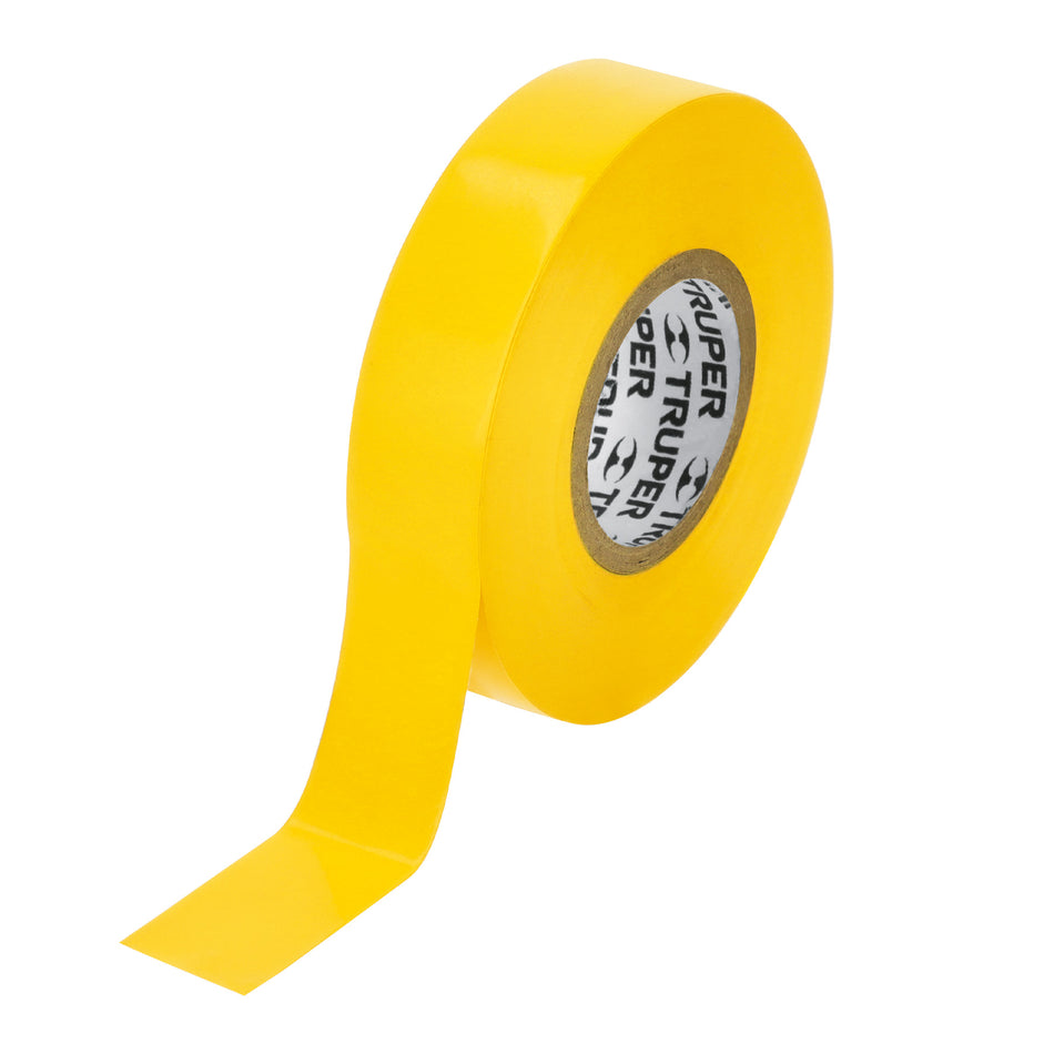 Cinta de aislar de 18 m x 19 mm, amarilla, Truper Caja con 8, 12503