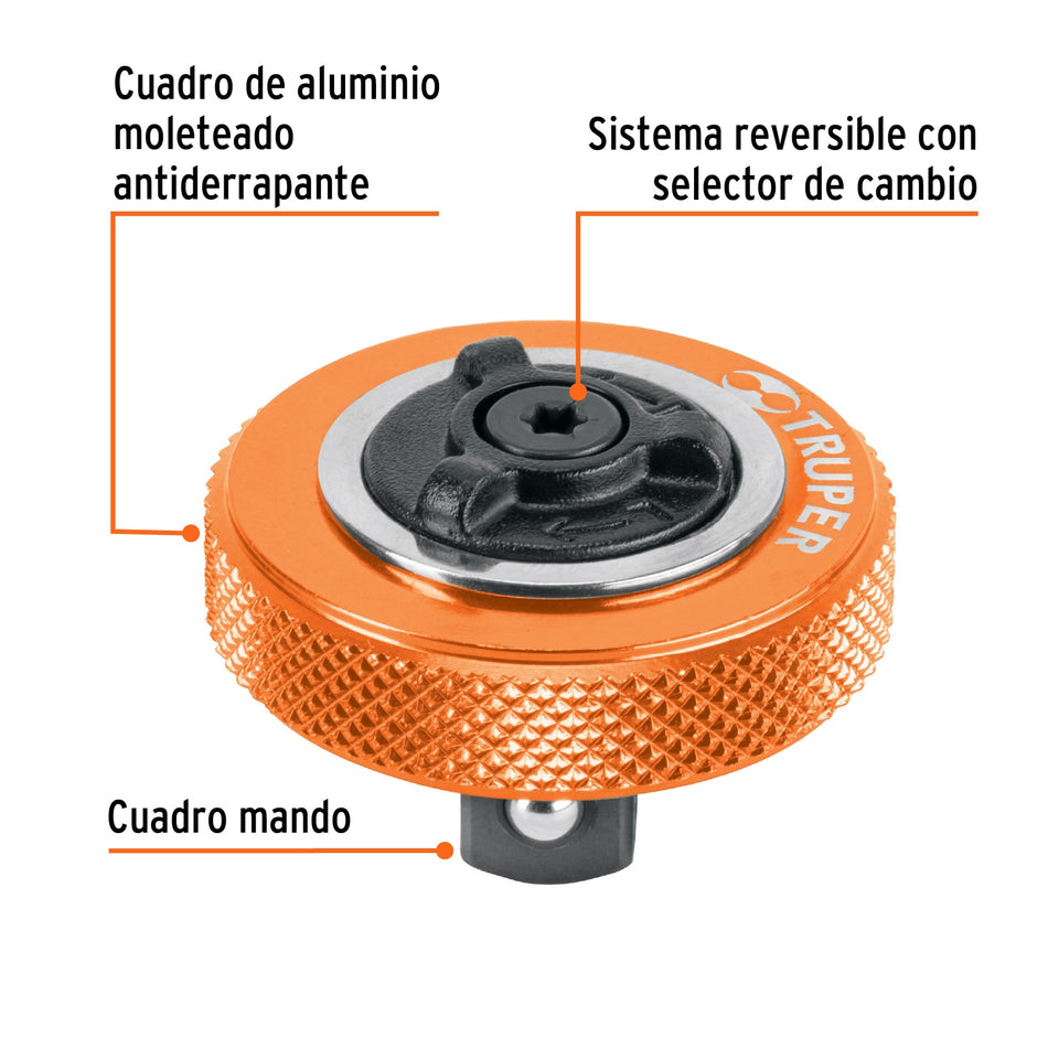 Matraca cuadro 3/8' tipo perilla, Truper Caja con 6, 13652
