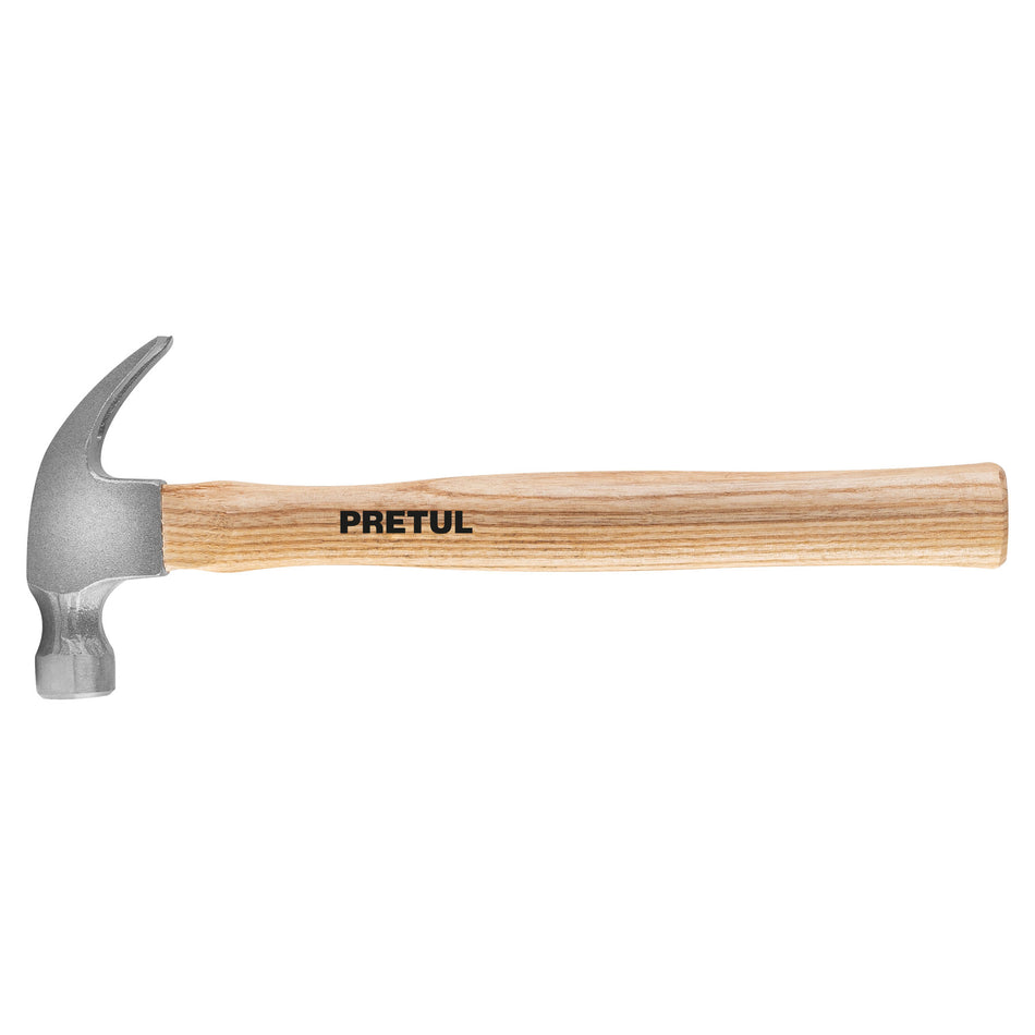 Martillo semipulido, 7 oz, uña curva, PRETUL Caja con 6, 25000