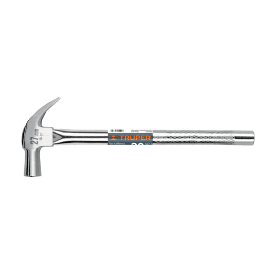 Martillo cabeza cónica 27 mm uña curva, mango tubular,TRUPER Caja con 4, 10914