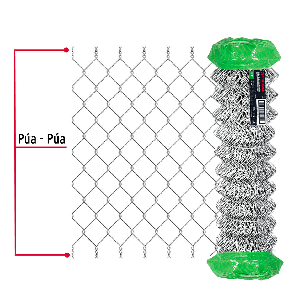 Rollo 20 m x 2 m malla ciclónica calibre 11 abertura 69 mm, 42946