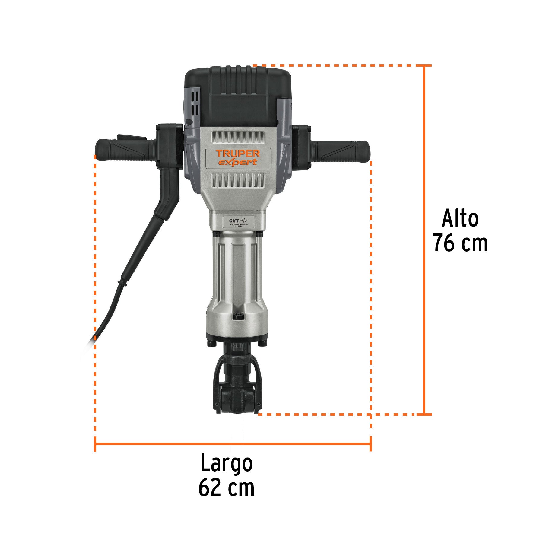 Martillo demoledor HEX 30 kg, 62J, 2000W, TRUPER EXPERT, 100894