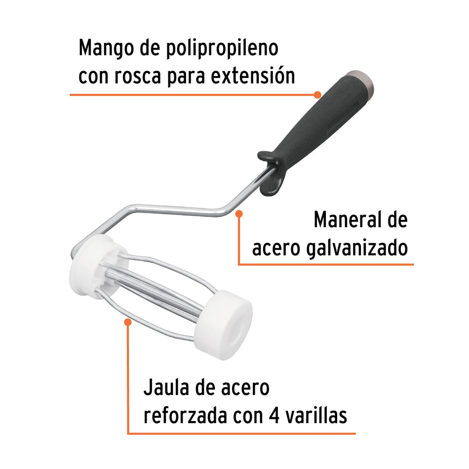 Maneral de 4' con jaula para rodillo, Truper Caja con 6, 10743