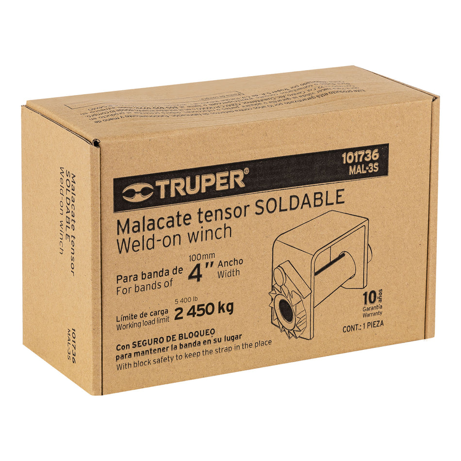 Malacate soldable para banda de 4' ancho, Truper, 101736