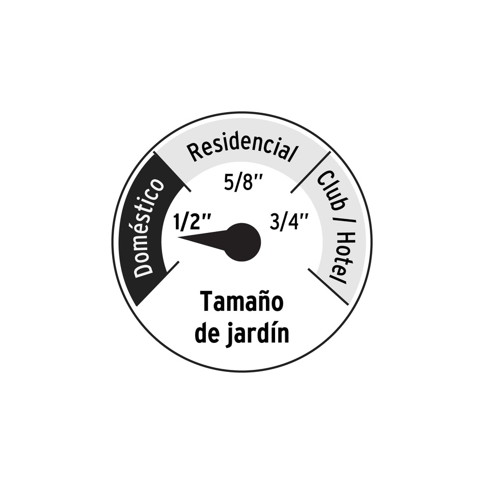 Manguera verde 1/2' 3 capas 10m conexiones plásticas, PRETUL Caja con 8, 22130