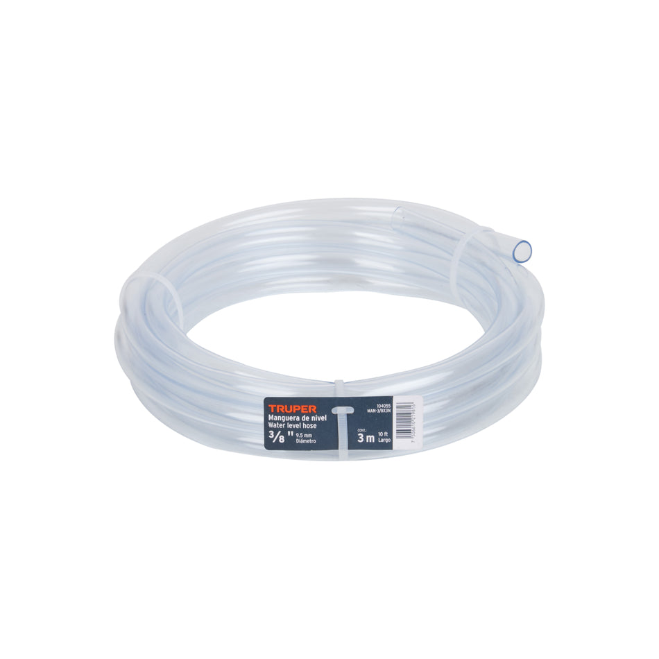 Manguera de Nivel, 3/8', rollo de 3m, TRUPER Caja con 10, 104055