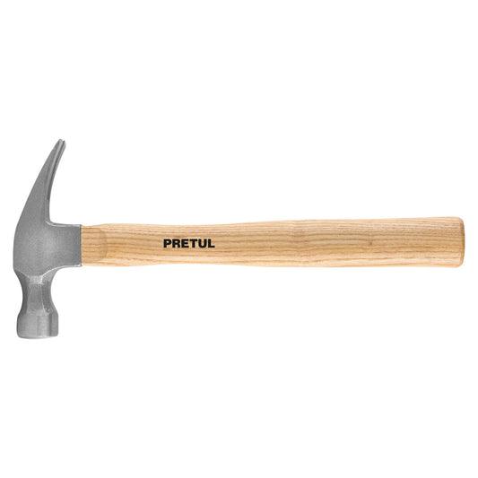 Martillo semipulido, 16 oz, uña recta, PRETUL Caja con 6, 25001
