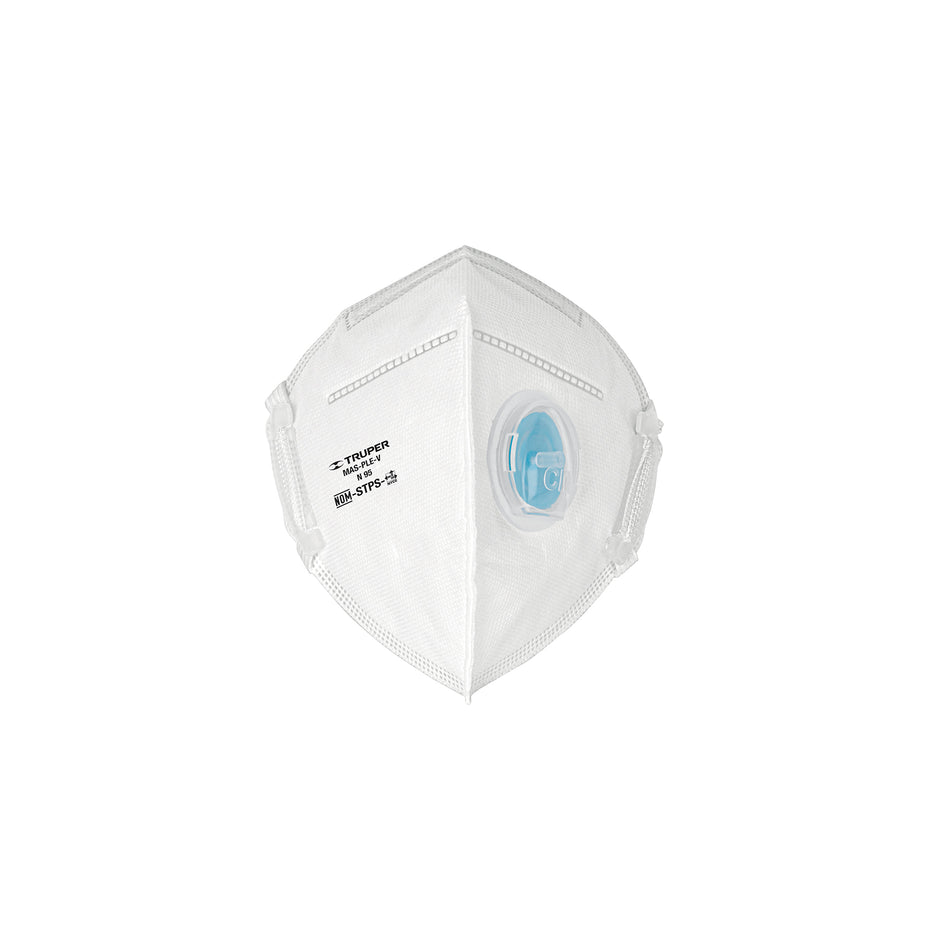Respirador plegable N95 con válvula para partículas, Truper Caja con 10, 102336