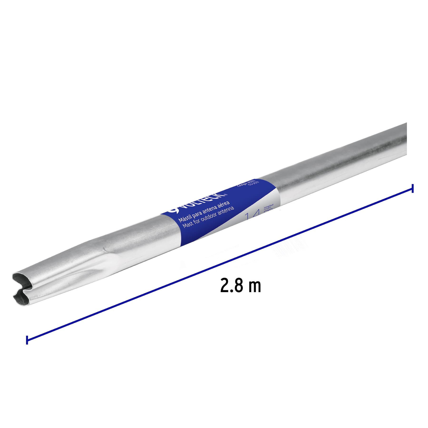 Mástil de 2.8 m para antena aérea, Volteck, 45110