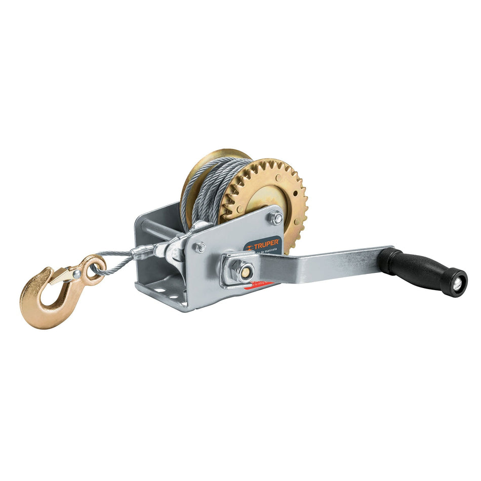 Malacate de manivela 300 kg con cable, Truper, 14719