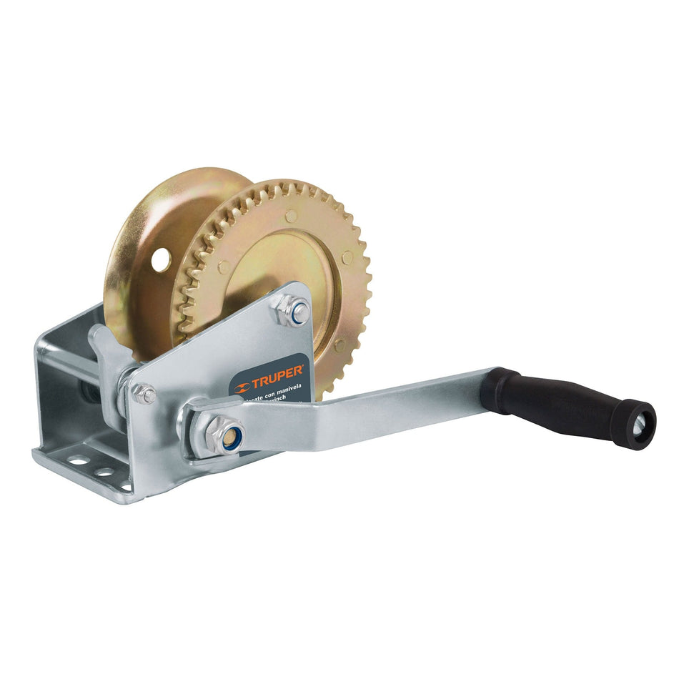 Malacate de manivela 540 kg sin cable, Truper, 14723
