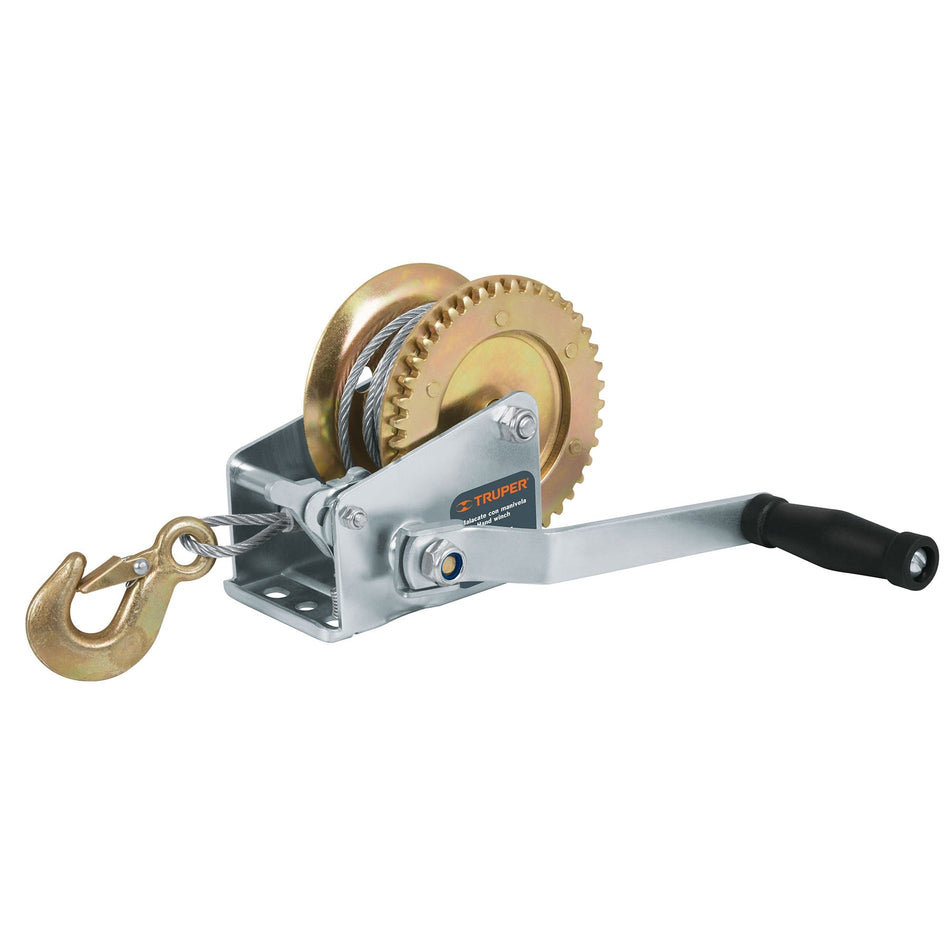 Malacate de manivela 650 kg con cable, Truper, 14720