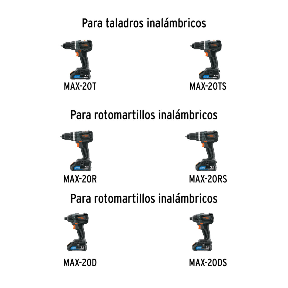Batería ion litio, 20V, 2 Ah, TRUPER MAX, 101409