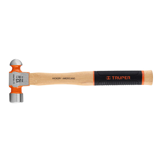 Martillo pulido de bola 12 oz mango hickory, Truper Grip Caja con 4, 16901