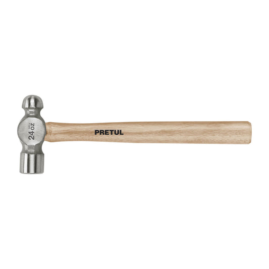 Martillo pulido de bola 24 oz mango madera, Pretul Caja con 4, 22659