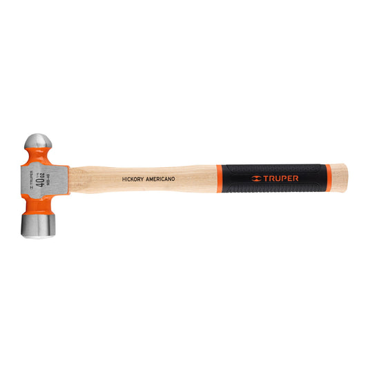 Martillo pulido de bola 40 oz mango hickory, Truper Grip Caja con 4, 16905