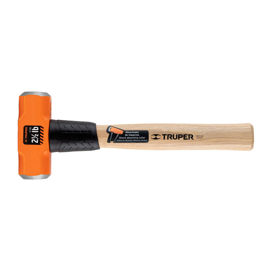 Marro octagonal 2.5 lb, mango de madera 12', Truper Caja con 4, 17045