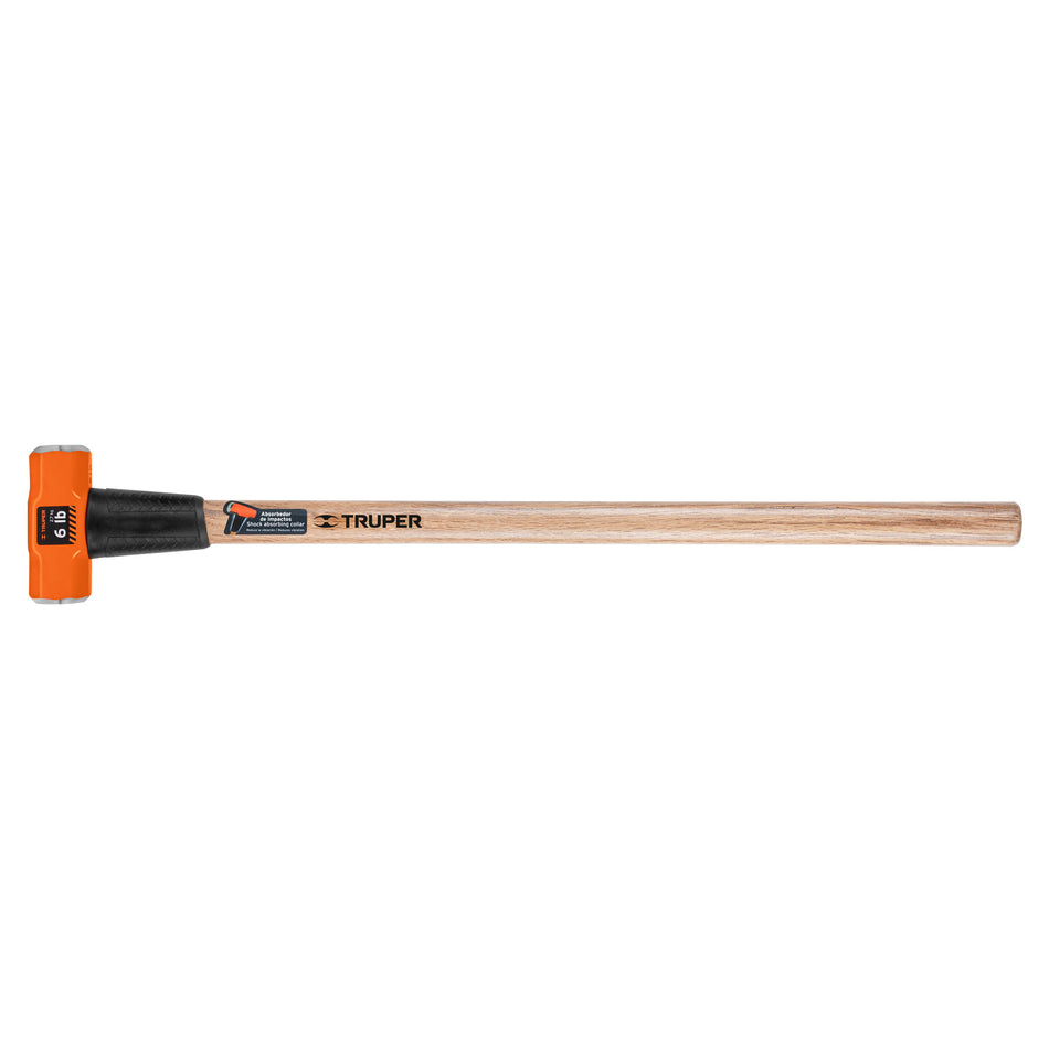 Marro octagonal 6 lb, mango de madera 36', Truper Caja con 2, 16509