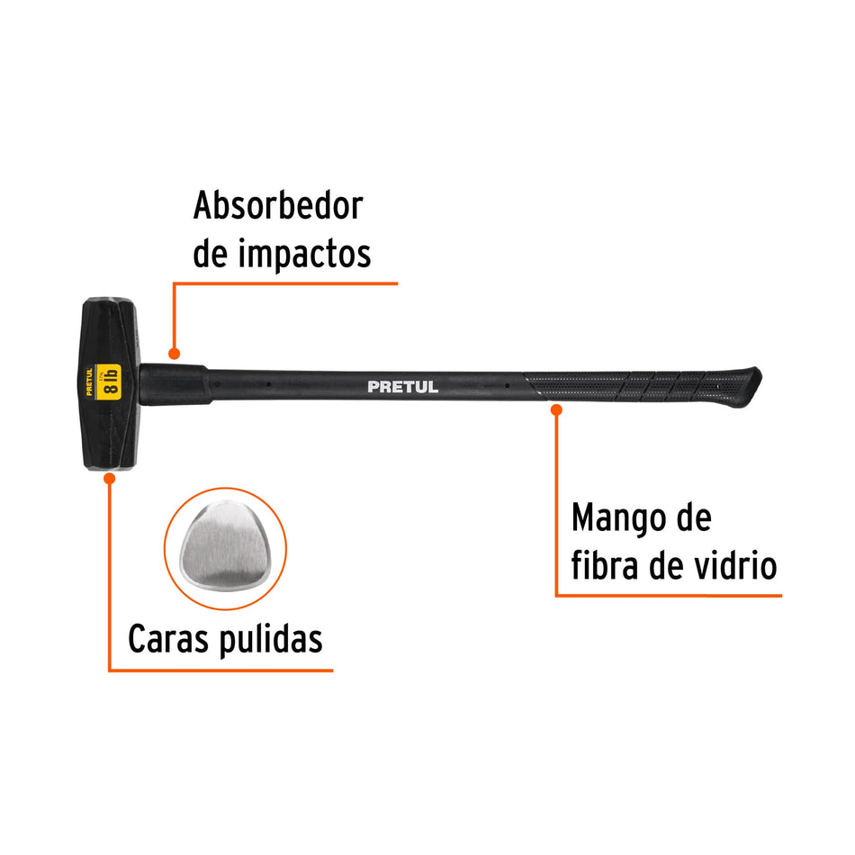 Marro tipo Nevada 8 lbs. mango 36', Pretul Caja con 2, 22205