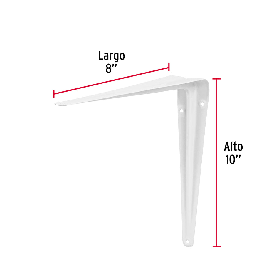 Ménsula de acero blanca 8 x 10', Fiero Caja con 24, 44009