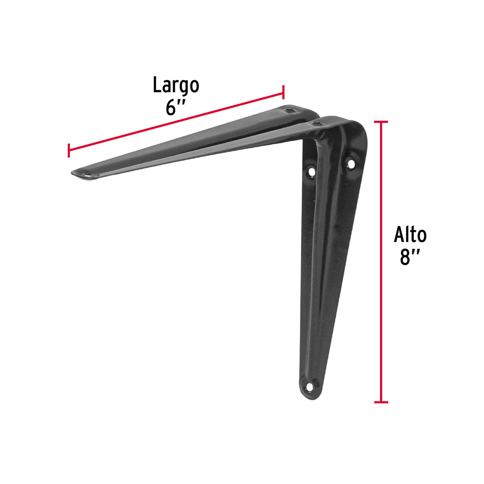 Ménsula de acero gris 6 x 8', Fiero Caja con 12, 44007