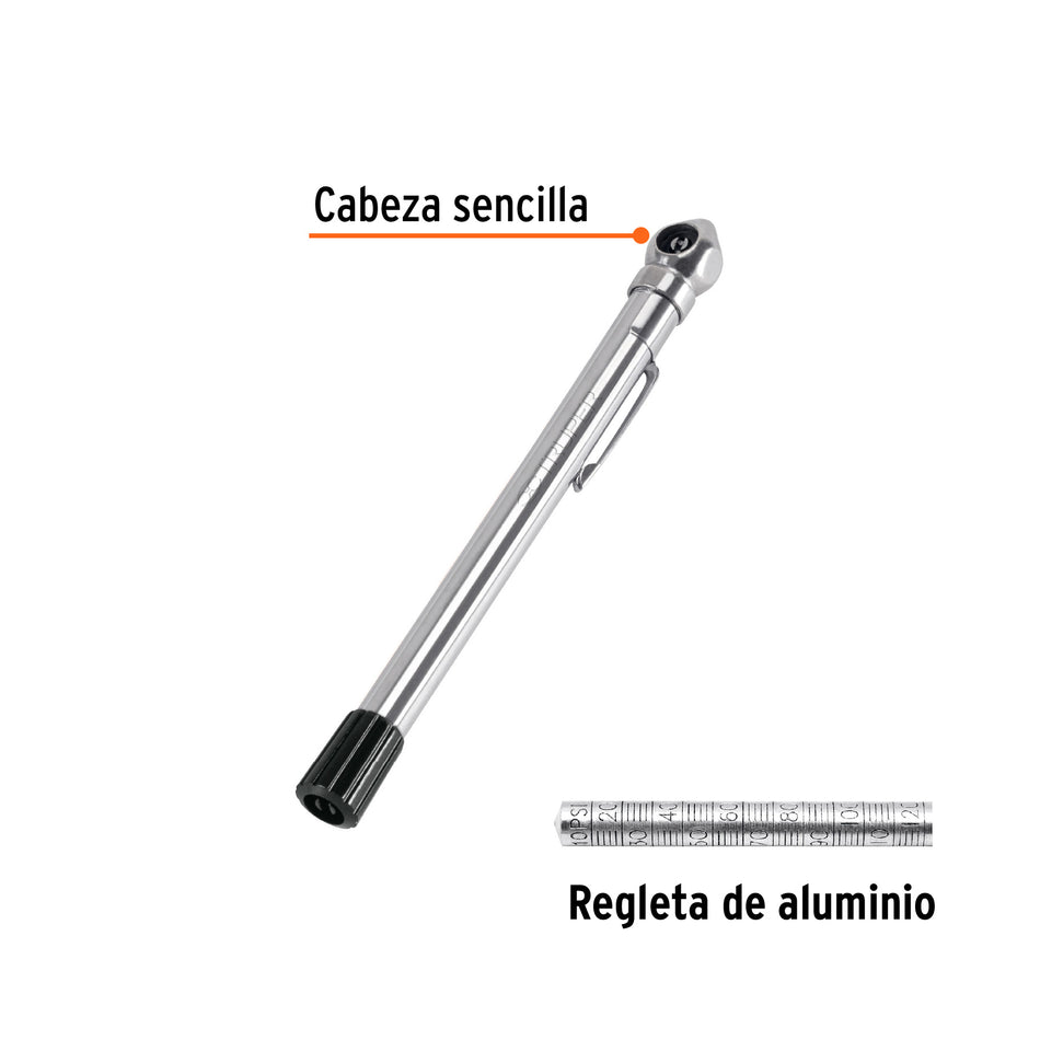 Calibrador de presión 120 psi cabeza sencilla, Truper Caja con 12, 19096