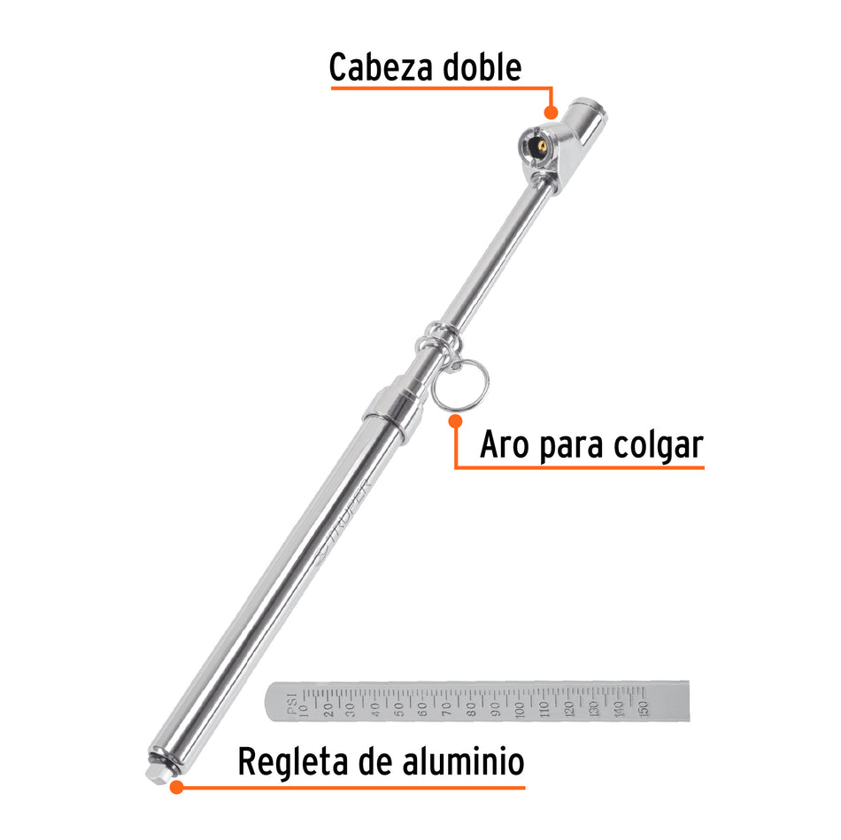 Calibrador de presión 150 psi cabeza doble, uso rudo, Truper Caja con 6, 18243