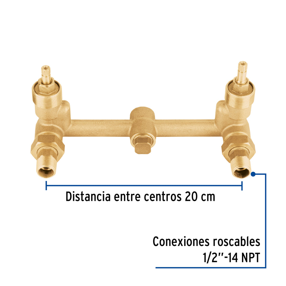 Mezcladora empotrar, compresión, s/manerales, Foset, 46907