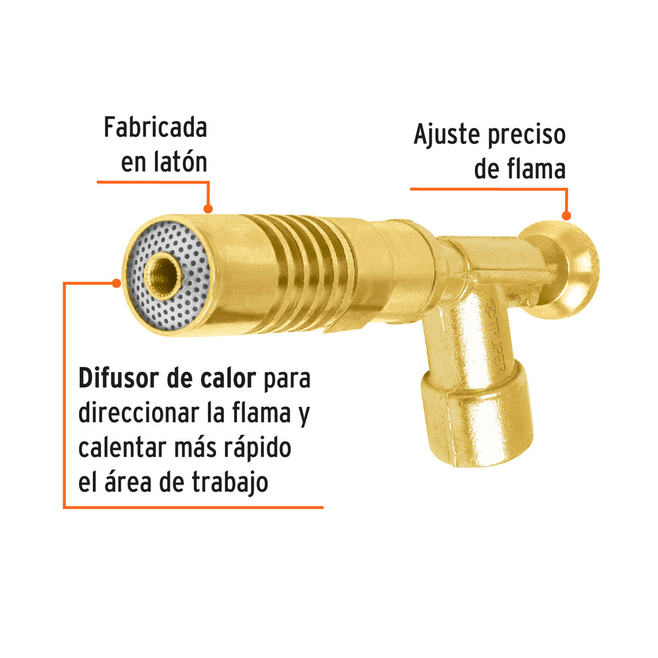 Boquilla para lata de gas con válvula roscada, TRUPER Caja con 6, 11925