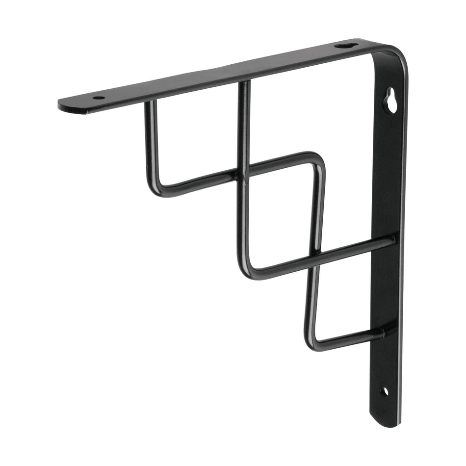 Ménsula reforzada negra 8 x 8' diseño escalera, Fiero Caja con 10, 47703