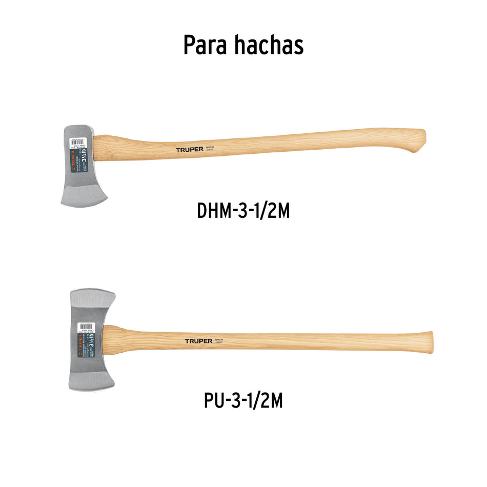 Mango hickory 35' para hacha doble Michigan 3-1/2 lb, Truper Caja con 6, 10810
