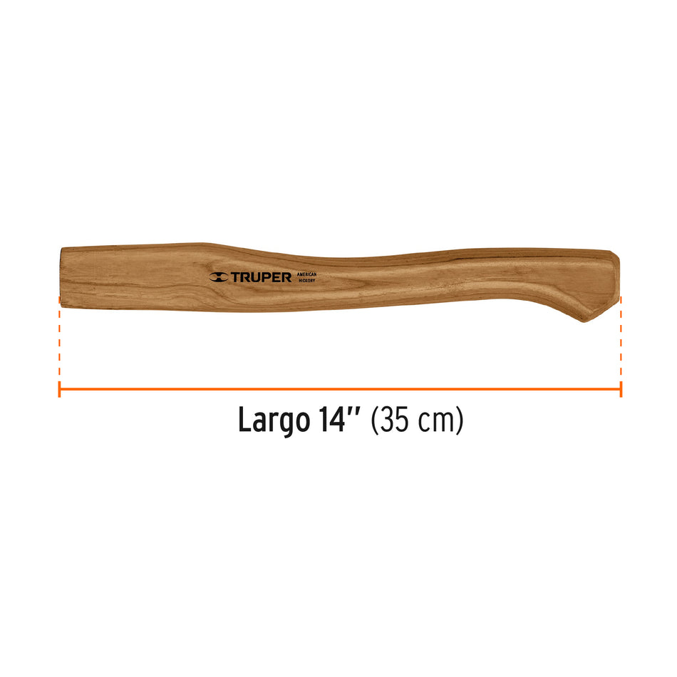 Mango hickory 14' para hacha Europea 600 g, Truper Caja con 6, 100708