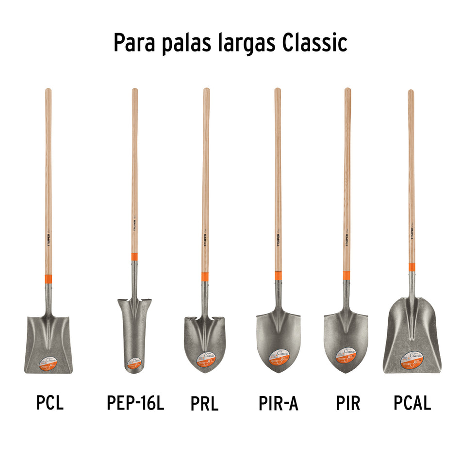 Mango de reposición para pala larga Classic, 45', Truper Caja con 6, 15902