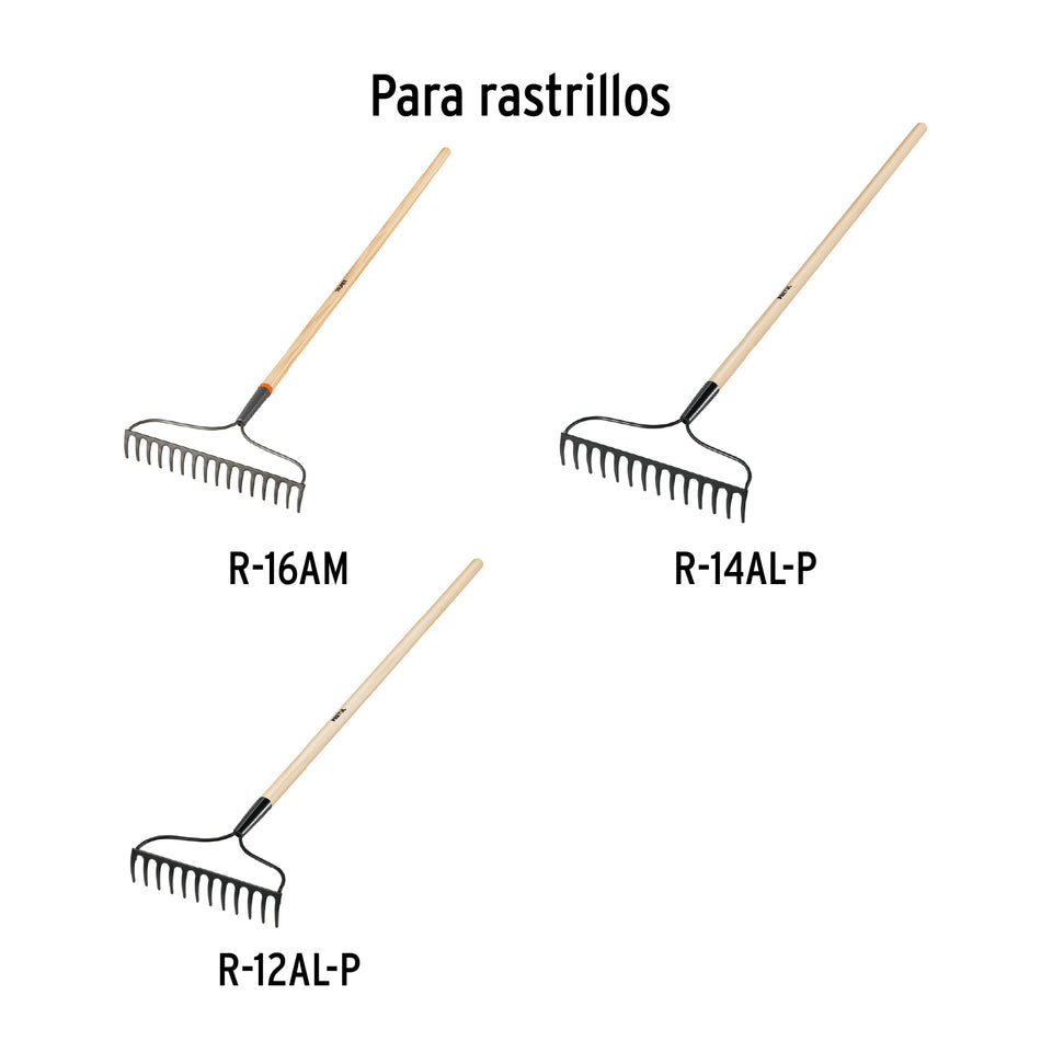 Mango para rastrillo R-16AM y azadón ATJ, 54', Truper Caja con 6, 15923