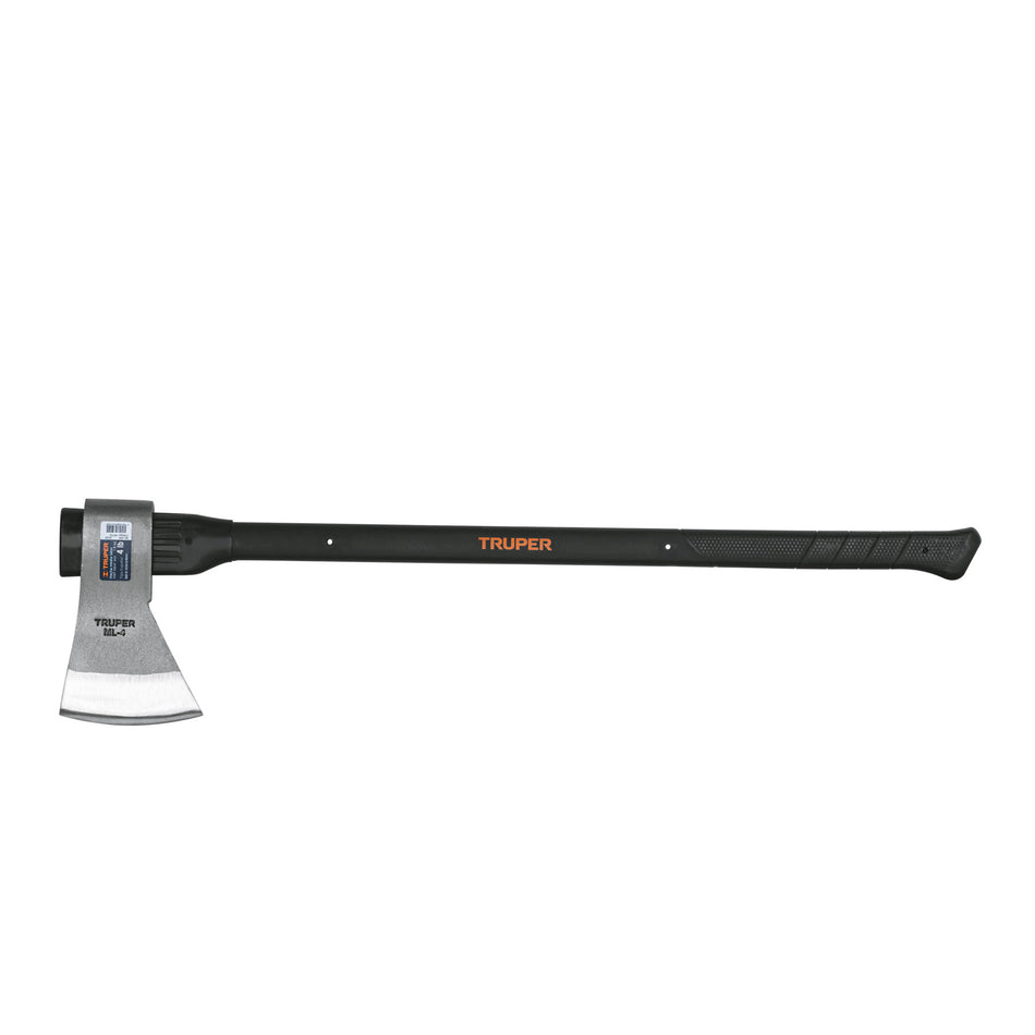 Hacha media labor 4 lb, mango de fibra de vidrio 36',TRUPER Caja con 2, 14972