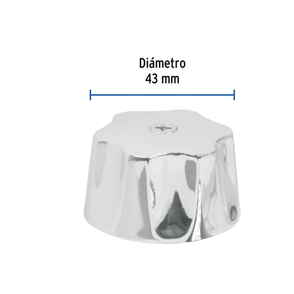 Maneral hexagonal metálico para lavabo y fregadero, Basic Caja con 4, 49051
