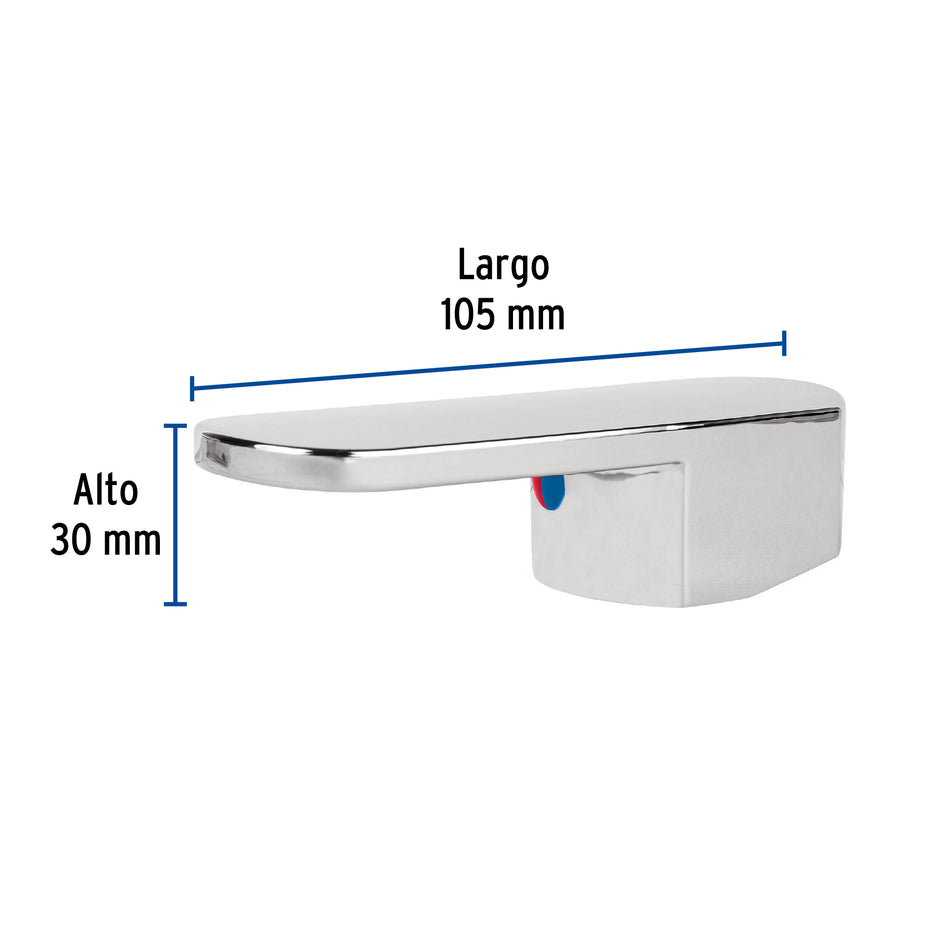 Maneral plano para monomando de lavabo, cromo, Basic Caja con 4, 46721